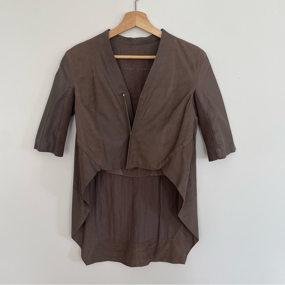 Rick Owens 2011 Anthem Collection Lambskin Cotton Blend Geometric Jacket